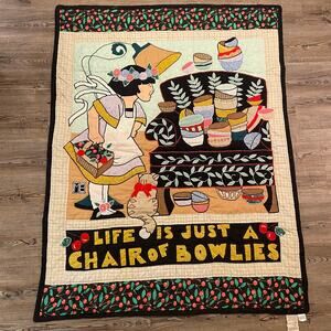 Mary Engelbreit Vintage Detailed Stitched "Chair of Bowlies" Baby Child Quilt